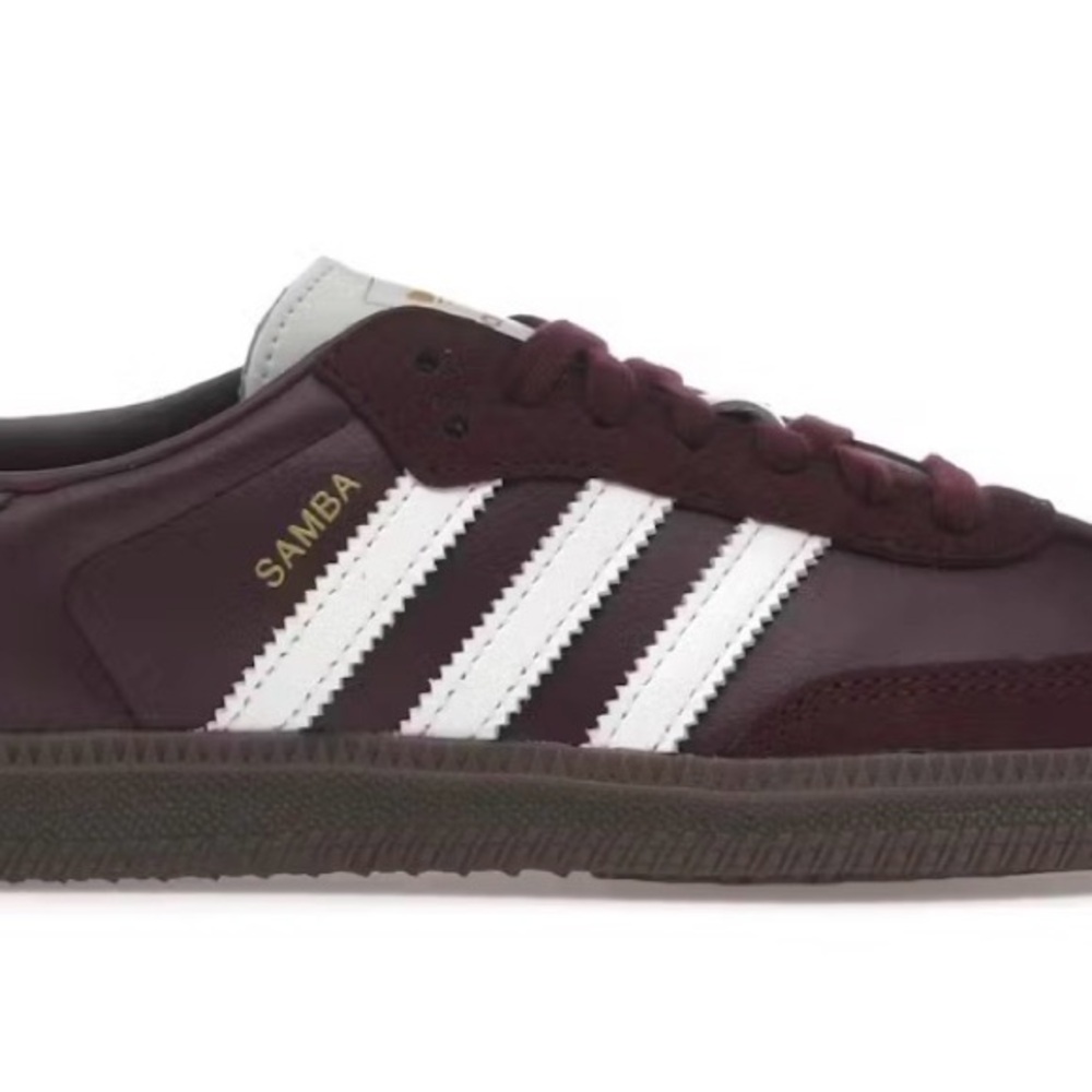 Adidas Samba Shoes in Burgundy and White